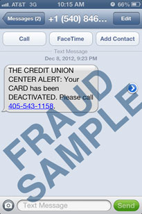 Fraud text example